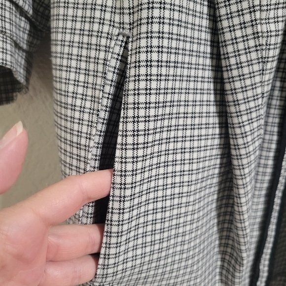 Rachel Zoe Retro Mid-Length Plaid Open Front Blazer Size Med Ruched Sleeve 80's - Picture 7 of 10